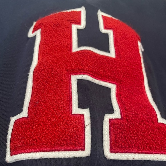 VTG Tommy Hilfiger Colorblock big patch multicolor Polo slim fit XXl - Picture 5 of 9